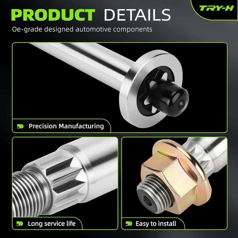 Try-H 738-1186 Spindle Shaft Fits for MTD/Tory Bilt/Cub Cadet Lawn Mower 738-1186A 753-06348 Stainless Steel Drive Shaft Included Nut Parts Replace# 912-0417A GW-7120417A 753-05549 - Image 5